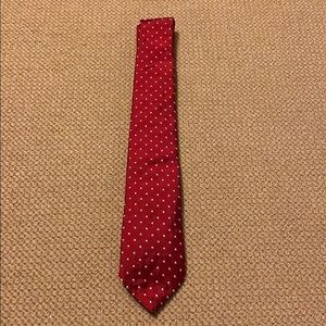 Red and white polka dot Brooks Brothers tie